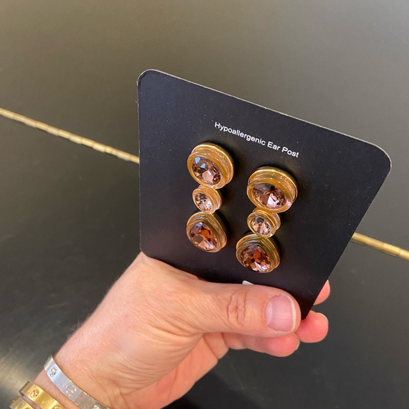 NWT J. Crew triple stone drop statement earrings - Picture 12 of 16